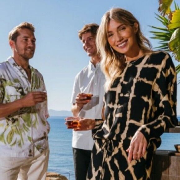 Zara Black Cream Geometric Print Long Sleeve Drawstring Hem Top - Picture 8 of 8